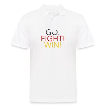 Go! Fight! Win! Germany World Soccer/Football Flag - Männer Poloshirt - Weiß - Vorne - Kai (181cm)