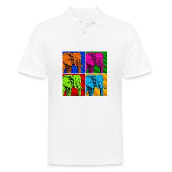 Elefant - Männer Poloshirt - Weiß - Vorne - Kai (181cm)