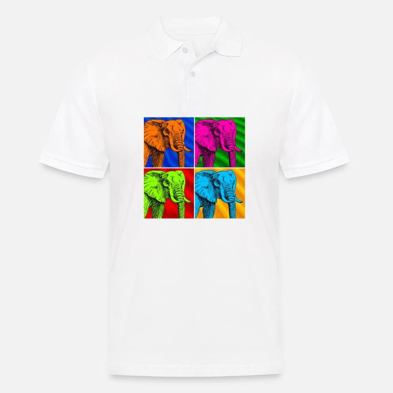 Elefant - Männer Poloshirt - Weiß