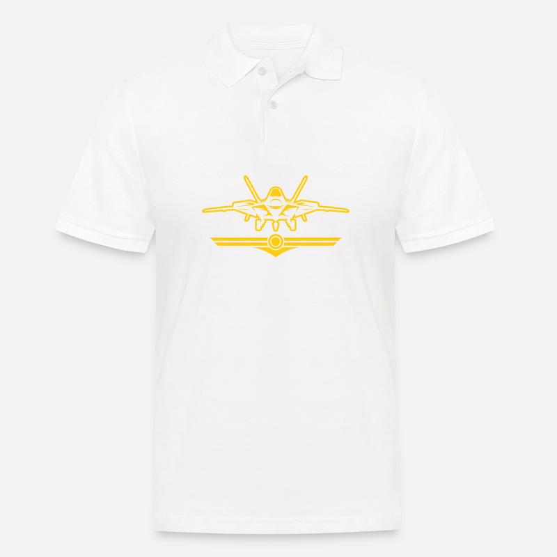 Pilot Kampfjet Militär Düsenjet Jäger - Männer Poloshirt - Weiß
