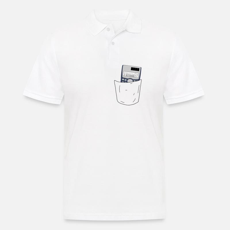 Hemdtasche Taschenrechner - Männer Poloshirt - Weiß
