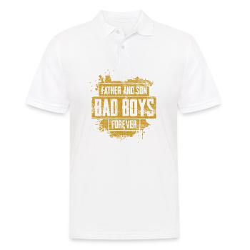 Vater Sohn beste Freunde Leben Faust Familie Papa - Männer Poloshirt - Weiß - Vorne - Kai (181cm)