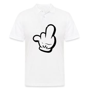 Middle finger comic style - Men's Polo Shirt - white - Front - Kai (181cm)