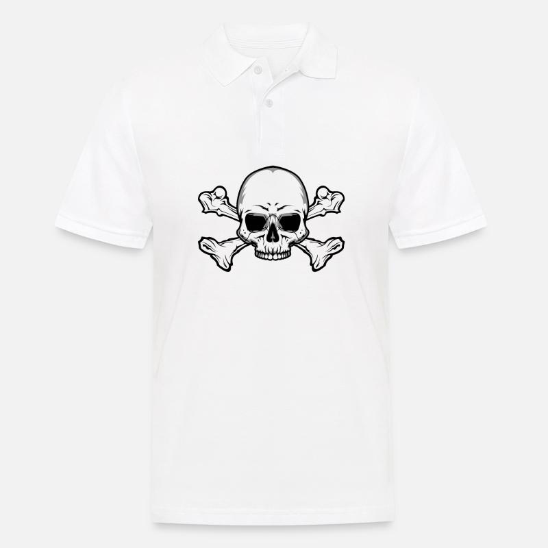 Totenschädel mit Knochen - Männer Poloshirt - Weiß