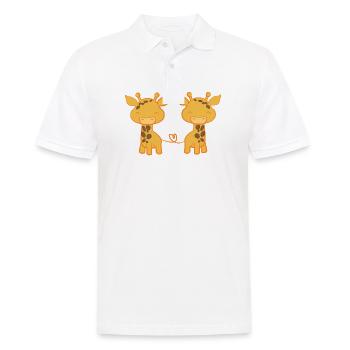 Giraffe - Giraffes - Giraffe fan - Giraffe love - Men's Polo Shirt - white - Front - Kai (181cm)