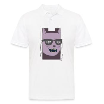 Cat / sunglasses / movie - Men's Polo Shirt - white - Front - Kai (181cm)
