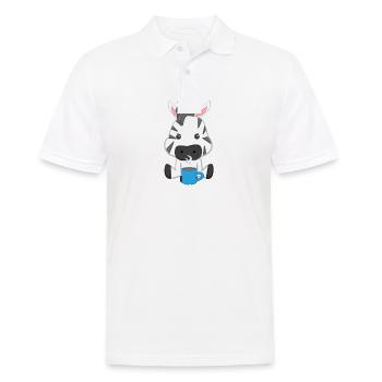 Zebra - Zebra - T-shirt zèbre - Café - Polo Homme - blanc - Devant - Kai (181cm)