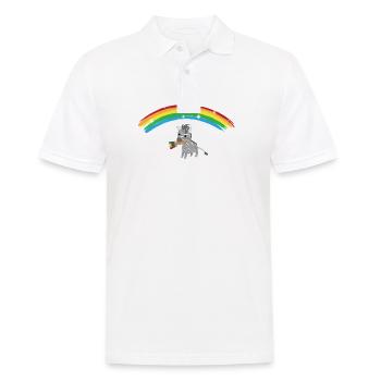 Zebra - Zebra - Zebrafan - LGBT - Paillettes - Polo Homme - blanc - Devant - Kai (181cm)