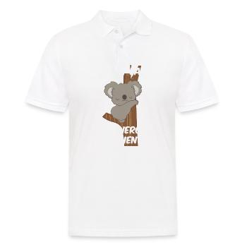 Koala - Koalas - Koala T-Shirt - Faulbär - Faul - Männer Poloshirt - Weiß - Vorne - Kai (181cm)