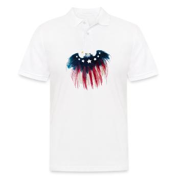4 juillet Drapeau américain aigle - Polo Homme - blanc - Devant - Kai (181cm)