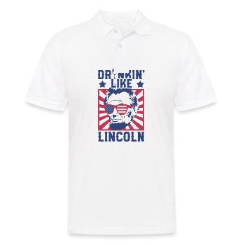 Drinking Like Lincoln Independence Day - Männer Poloshirt - Weiß - Vorne - Kai (181cm)