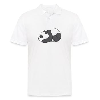 Panda - Panda T-Shirt - Pandamotiv - Schlafen - Männer Poloshirt - Weiß - Vorne - Kai (181cm)