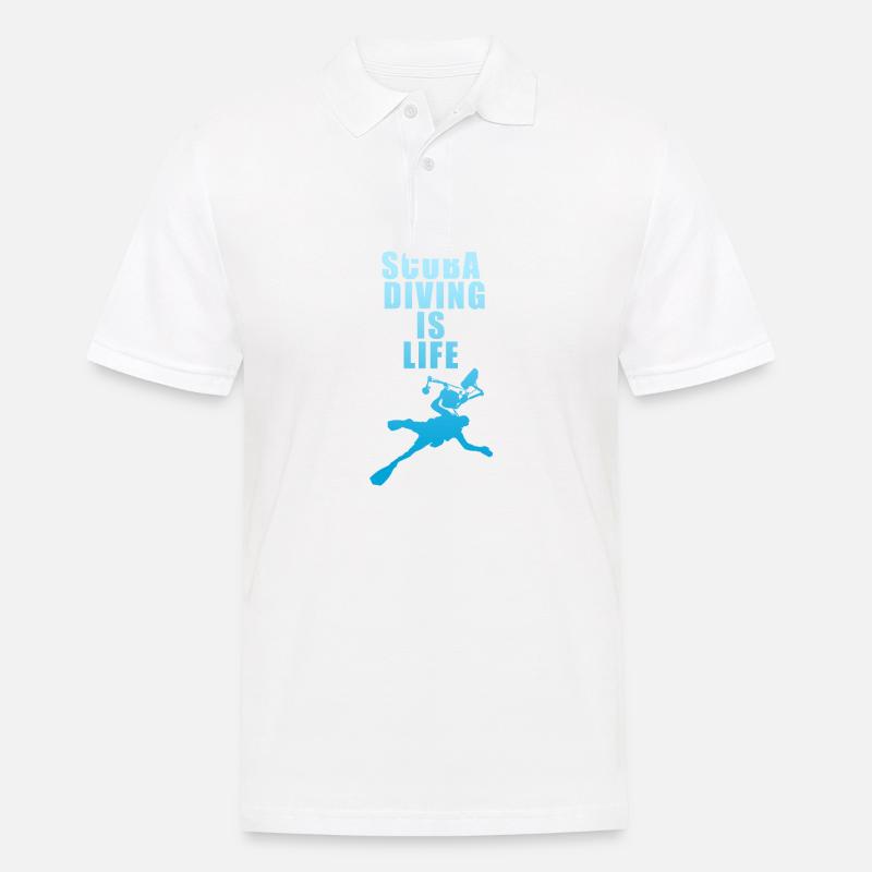 Scuba Diving Is Life - Männer Poloshirt - Weiß