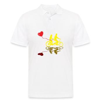 Cadeau de mariage cadeau vélo Tandem - Polo Homme - blanc - Devant - Kai (181cm)