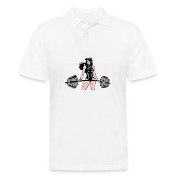 Frauen Krafttraining - Männer Poloshirt - Weiß - Vorne - Kai (181cm)