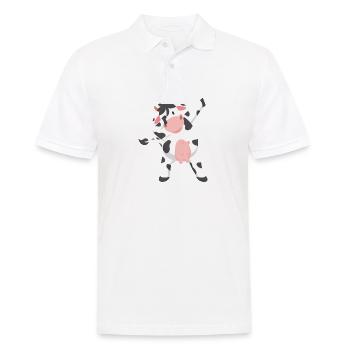 Dabbing Kuh Cool Vegetarier Vegan Veganer Lustig - Männer Poloshirt - Weiß - Vorne - Kai (181cm)
