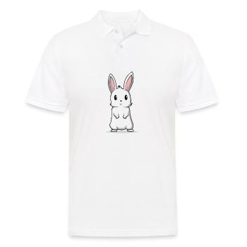 Bunny bunny cute fluffy gift - Men's Polo Shirt - white - Front - Kai (181cm)