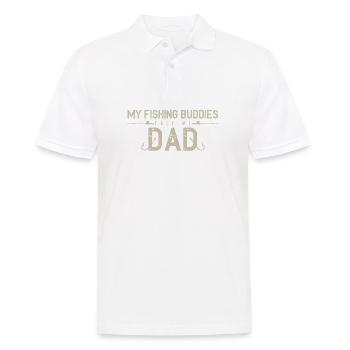 Pêche - cadeau de fête des pères père et fils pêcheur - Polo Homme - blanc - Devant - Kai (181cm)
