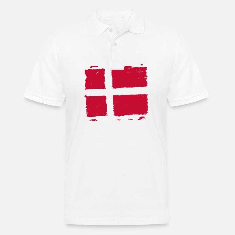 Drapeau du Danemark - Drapeau du marché du Danemark - Polo Homme - blanc