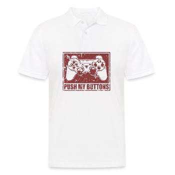 Push my buttons - Men's Polo Shirt - white - Front - Kai (181cm)