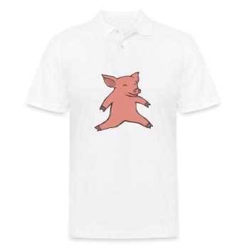Cochon au saut en longueur - Polo Homme - blanc - Devant - Kai (181cm)