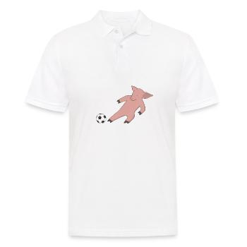 Pig joue au football - Polo Homme - blanc - Devant - Kai (181cm)