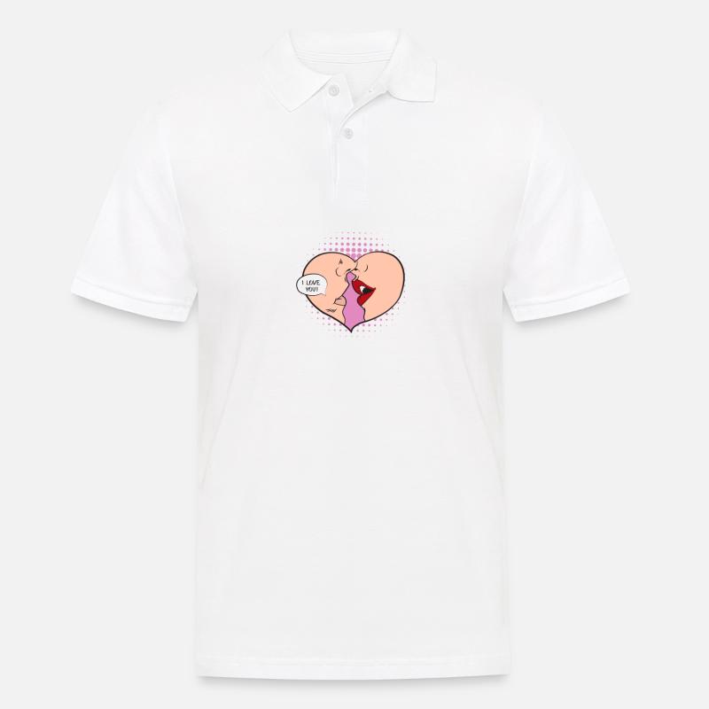 Ich liebe dich - Männer Poloshirt - Weiß