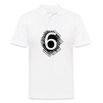 Zahl 6 Sechs - Männer Poloshirt - Weiß - Vorne - Kai (181cm)
