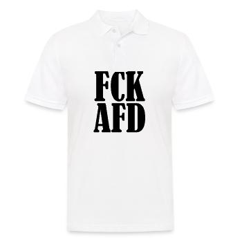 Fuck Afd Anti Rassismus Gegen Rechts - Männer Poloshirt - Weiß - Vorne - Kai (181cm)