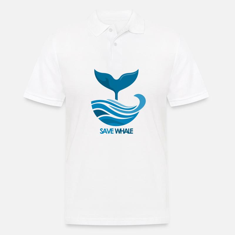 Wal - Männer Poloshirt - Weiß