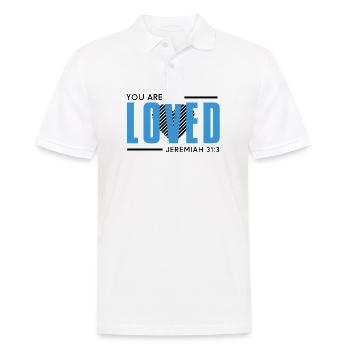 You are loved. Christian - Men's Polo Shirt - white - Front - Kai (181cm)