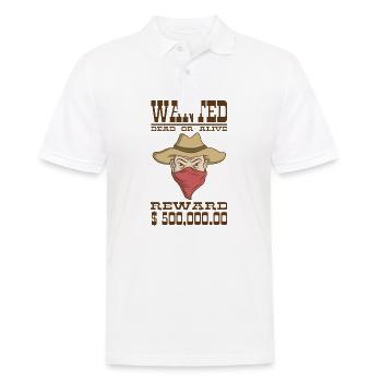 Wanted, Gesucht - Männer Poloshirt - Weiß - Vorne - Kai (181cm)