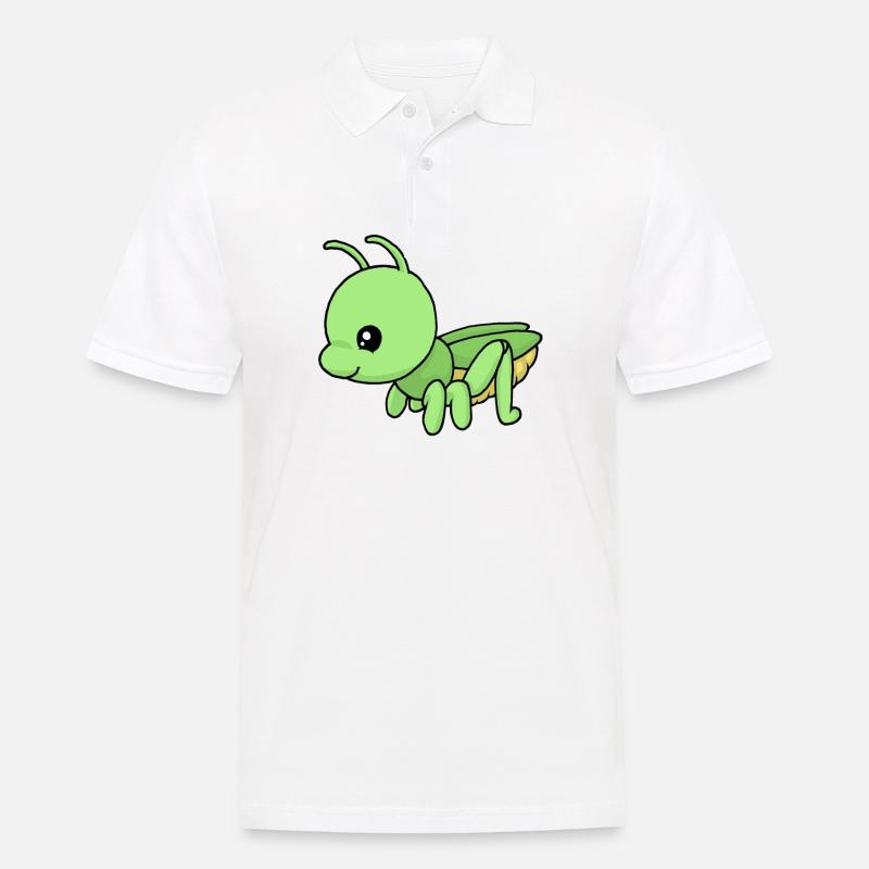 Kleiner Grashüpfer - Männer Poloshirt - Weiß