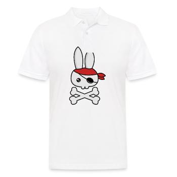 Häschen Pirat - Männer Poloshirt - Weiß - Vorne - Kai (181cm)