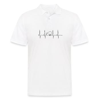 Kiwi de Nouvelle-Zélande - Battement de coeur en EKG. J'aime la nz - Polo Homme - blanc - Devant - Kai (181cm)