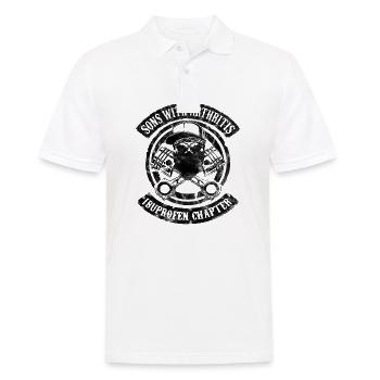 Fils avec l'arthrite motard noir humour fils homme - Polo Homme - blanc - Devant - Kai (181cm)