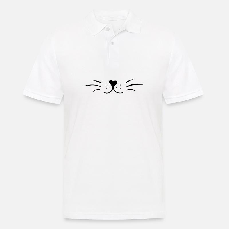 Conception de visage de chat minimaliste mignon - Polo Homme - blanc