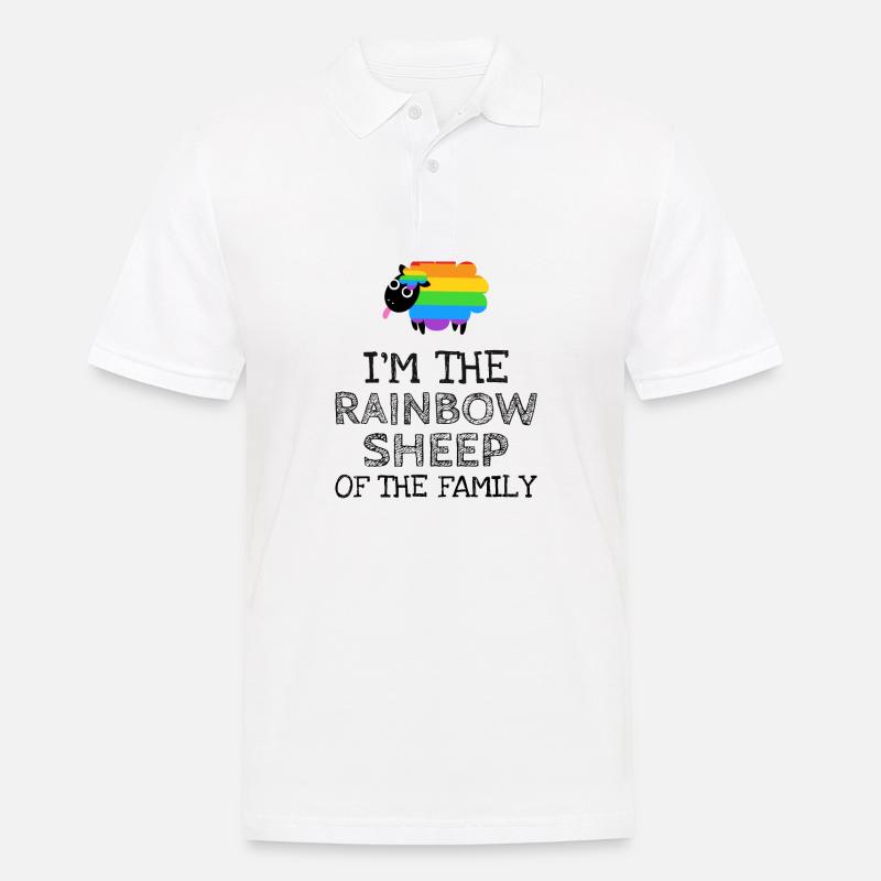 Ich bin das Regenbogen Schaf - Männer Poloshirt - Weiß