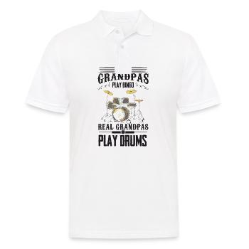 Certains grands-pères jouent au bingo Les grands-pères réels jouent de la batterie - Polo Homme - blanc - Devant - Kai (181cm)