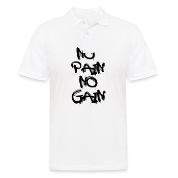 No pain no gain - Men's Polo Shirt - white - Front - Kai (181cm)