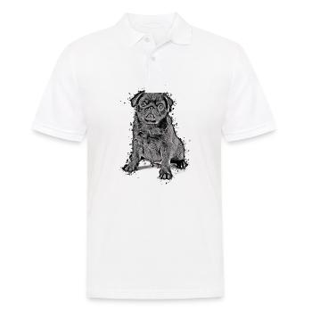 idée cadeau chiot carlin mignon chemise carlin carlin - Polo Homme - blanc - Devant - Kai (181cm)