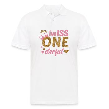 1er anniversaire fille licorne cadeau 1 an - Polo Homme - blanc - Devant - Kai (181cm)
