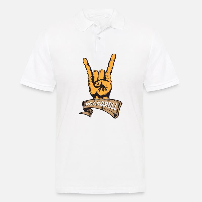 Rock and Roll - Männer Poloshirt - Weiß