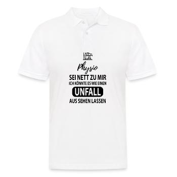 Physiotherapeut Humorvoll Geschenk Spruch Lustig - Männer Poloshirt - Weiß - Vorne - Kai (181cm)