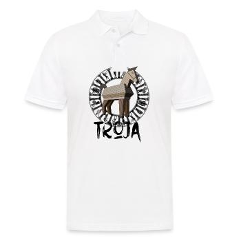 Troja Trojanische Pferd Gym Training Krieger - Männer Poloshirt - Weiß - Vorne - Kai (181cm)