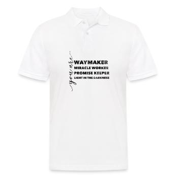 Waymaker Miracle Worker Promise Christlich Glaube - Männer Poloshirt - Weiß - Vorne - Kai (181cm)