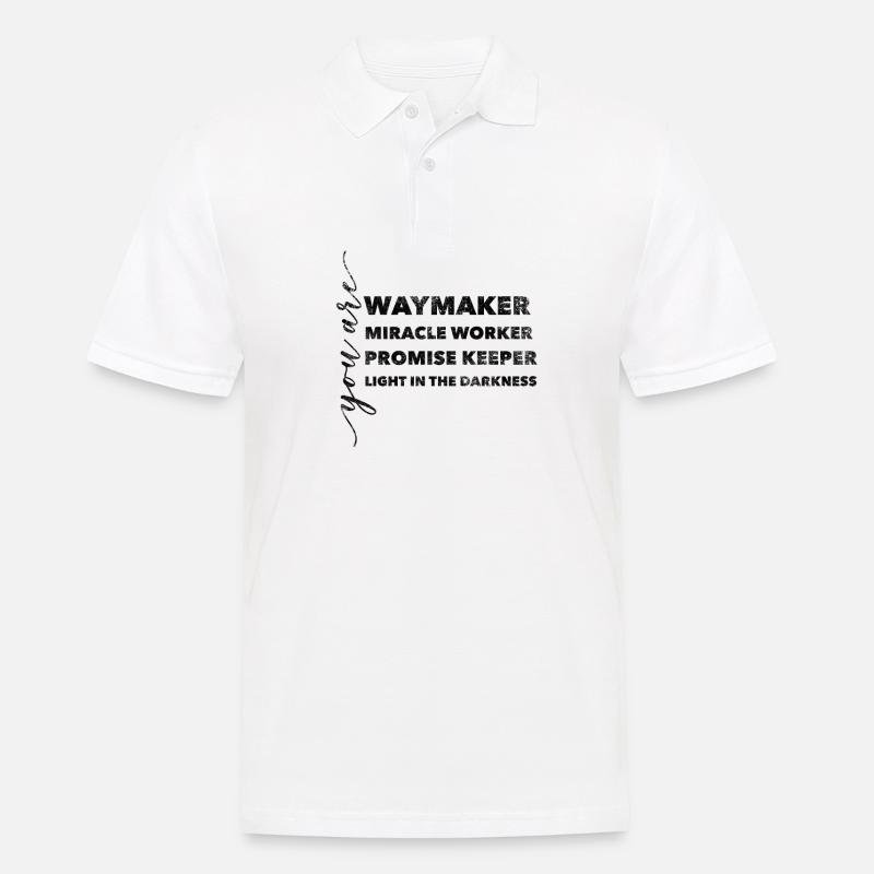 Waymaker Miracle Worker Promise Christlich Glaube - Männer Poloshirt - Weiß