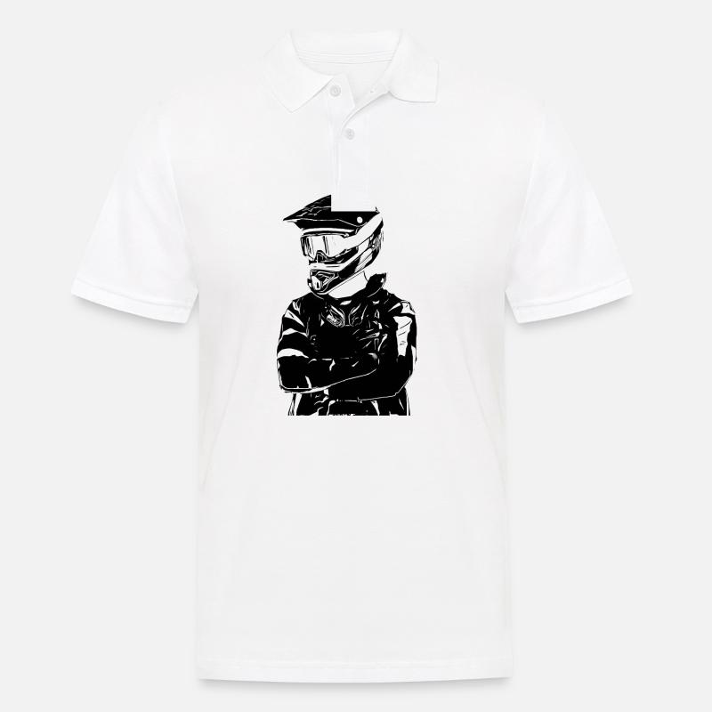 Motocross Design / Geschenkidee - Männer Poloshirt - Weiß