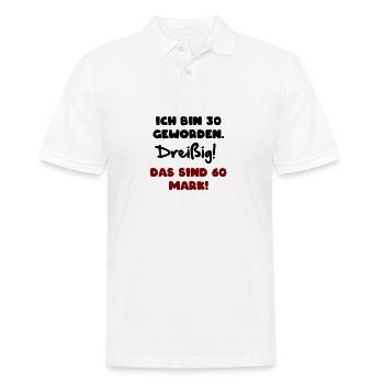 30. Geburtstag Zahl 30. Geburtstagskarte Geschenk - Männer Poloshirt - Weiß - Vorne - Kai (181cm)