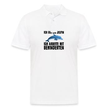 ich bin ein Delfin. Ich arbeite mit Behinderte. - Männer Poloshirt - Weiß - Vorne - Kai (181cm)